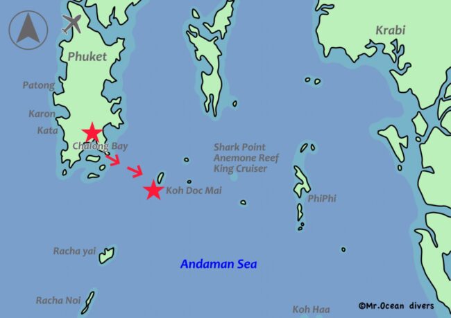 ドクマイ島までの地図