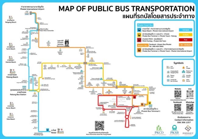 プーケットスマートバス走行ルート表